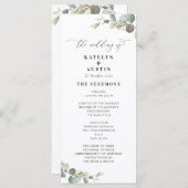 programme de mariage moderne eucalyptus vert (Devant / Derrière)