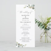 programme de mariage moderne eucalyptus vert (Debout devant)