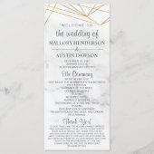 Programme de mariage moderne géométrique en marbre (Devant)