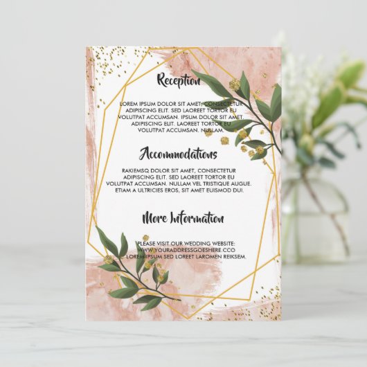 Programme de mariage moderne Gold Frame Ivory Gree (Debout devant)