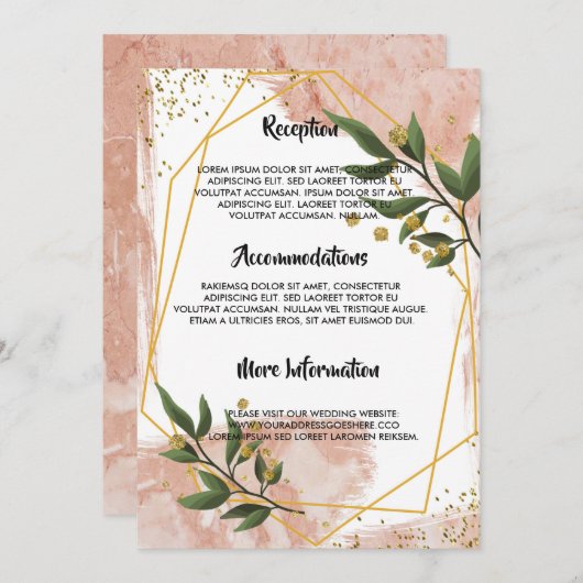 Programme de mariage moderne Gold Frame Ivory Gree (Devant / Derrière)