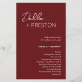 Programme de mariage moderne minimal en Bourgogne (Devant)