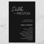 Programme de mariage moderne minimal noir (Devant)