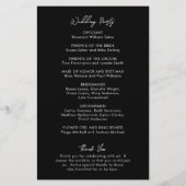 Programme de mariage moderne minimal noir (Dos)