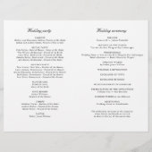 Programme de mariage moderne noir et blanc classiq (Dos)