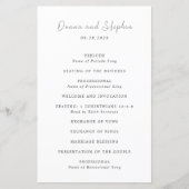 Programme de mariage moderne noir et blanc épuré (Devant)