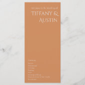 Programme de mariage moderne orange brûlé (Devant)