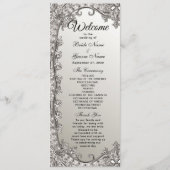 Programme de mariage moderne orné d'argent (Devant)