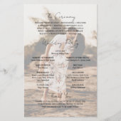 Programme de mariage moderne photo écriture rustiq (Dos)