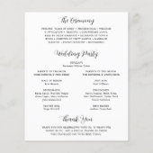 Programme de mariage moderne photo minimaliste (Dos)