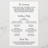 Programme de mariage moderne photo noir et blanc p (Dos)