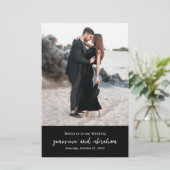 Programme de mariage moderne Photo Noir Propre (Debout devant)