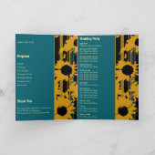 Programme de mariage moderne plié Tournesol sarcel (Intérieur)