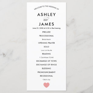 Programme de mariage moderne pour la cérémonie, Co