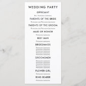 Programme de mariage moderne pour la cérémonie, co (Dos)