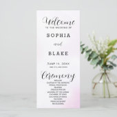 Programme de mariage moderne rose et blanc (Debout devant)