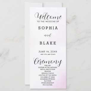 Programme de mariage moderne rose et blanc