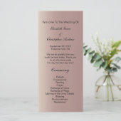 Programme de mariage moderne rose Gold Pink (Debout devant)