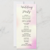 Programme de mariage moderne rose jaune et blanc (Dos)