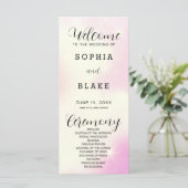 Programme de mariage moderne rose jaune et blanc (Debout devant)