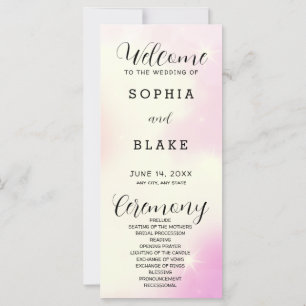 Programme de mariage moderne rose jaune et blanc