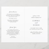 Programme de mariage moderne simple (Devant)