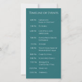 Programme de mariage moderne simple vert émeraude (Dos)