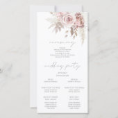 Programme de mariage moderne tendance rose bordeau (Dos)
