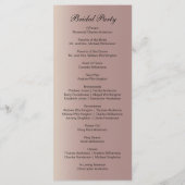 Programme de mariage moderne tendance rose gold ro (Dos)