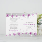 Programme de mariage moderne violet de flocons de (Debout devant)