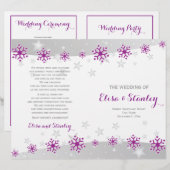 Programme de mariage moderne violet de flocons de (Devant / Derrière)
