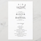 Programme de mariage monochrome budget avec monogr (Devant)