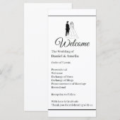 Programme de mariage monochrome minimal (Devant / Derrière)