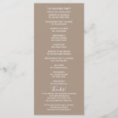 Programme de mariage Monogram Grullo (Dos)