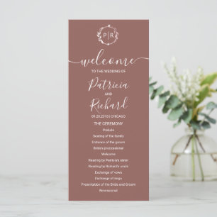 Programme de mariage Monogram Terracotta