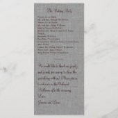 Programme de mariage monogramme de lin orange (Dos)