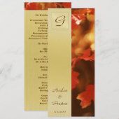 Programme de mariage Monogramme Feuille d'automne (Devant / Derrière)