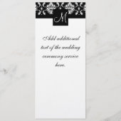 Programme de mariage Monogramme Noir Blanc Damas (Dos)