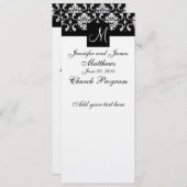 Programme de mariage Monogramme Noir Blanc Damas (Devant / Derrière)
