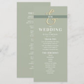 Programme de mariage Monogramme Vert Sauge (Devant / Derrière)