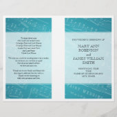 Programme de mariage Musique Bleu (Devant)