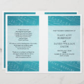 Programme de mariage Musique Bleu (Devant / Derrière)