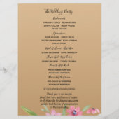 Programme de mariage Narcisse blanc sur fond or ch (Dos)