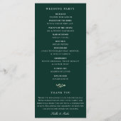 Programme de mariage naturel de verdure botanique (Dos)