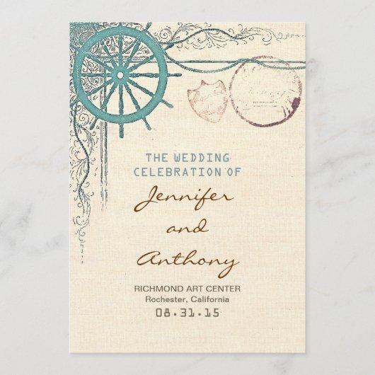 Programme de mariage nautique (Devant)