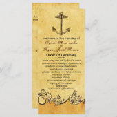 programme de mariage nautique ancre rustique (Devant / Derrière)