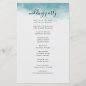 Programme de mariage nautique bleu aquarelle éléga (Dos)