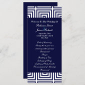 Programme de mariage nautique d'ancrage bleu marin (Devant / Derrière)