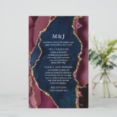 Programme de mariage Navy, Bourgogne & Agate dorée (Debout devant)