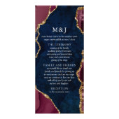 Programme de mariage Navy, Bourgogne & Agate dorée (Devant)